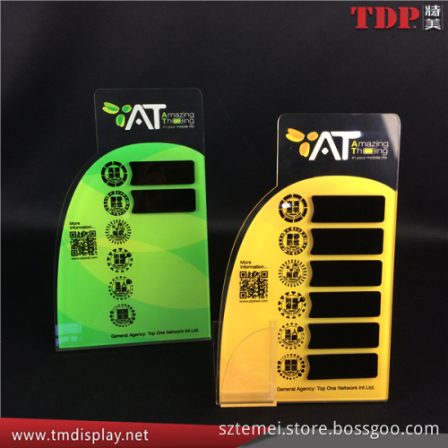 custom design advertising logo printed acrylic sign holder with business card pocket